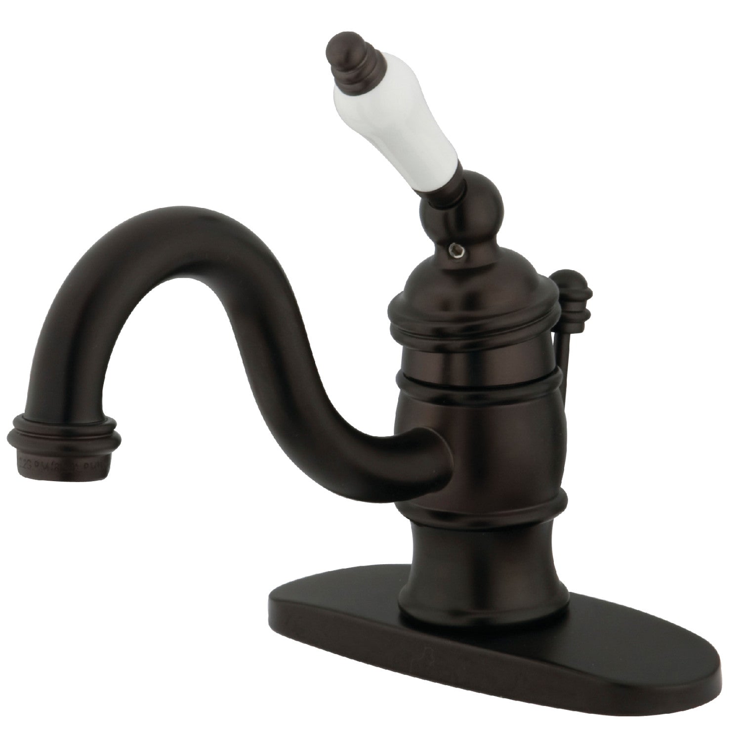 Kingston Heirloom KB3405PL - Victorian One-Handle 1-Hole Bathroom Faucet with Deck Plate and Pop-Up Drain, Oil Rubbed Bronze — image 1